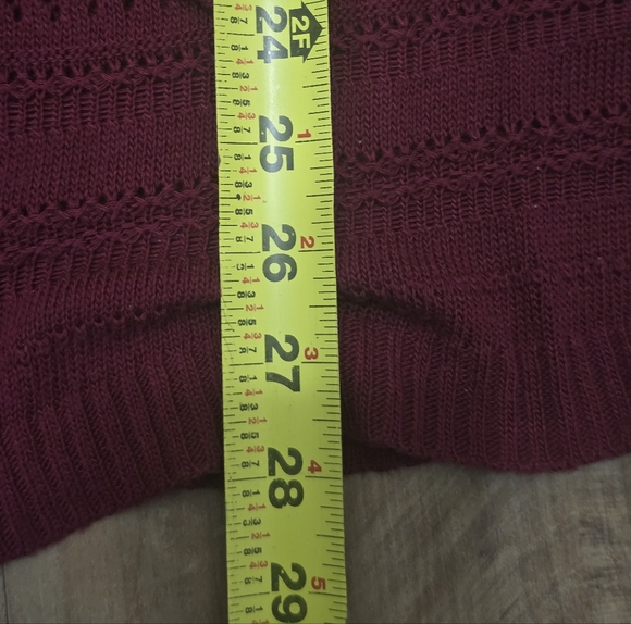 Say What? Burgundy Knit Cardigan - Picture 9 of 9